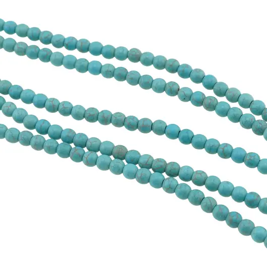 Sirag Turcoaz albastru deschis sfere 4mm, 37-38cm, imagine 2
