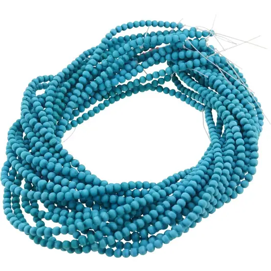 Sirag Turcoaz albastru inchis mat sfere 4mm, 38-40cm