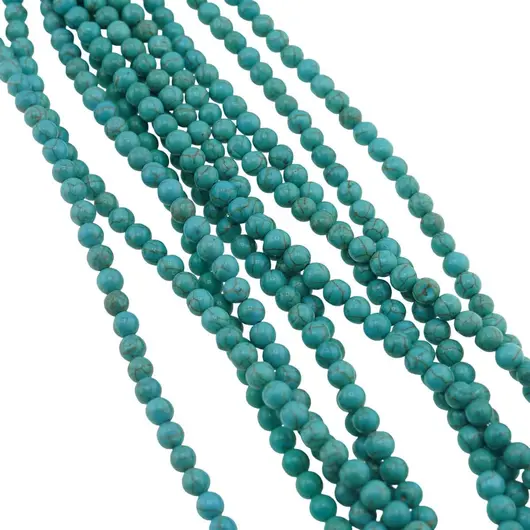 Sirag Turcoaz sfere 4mm, 39-40cm, imagine 2
