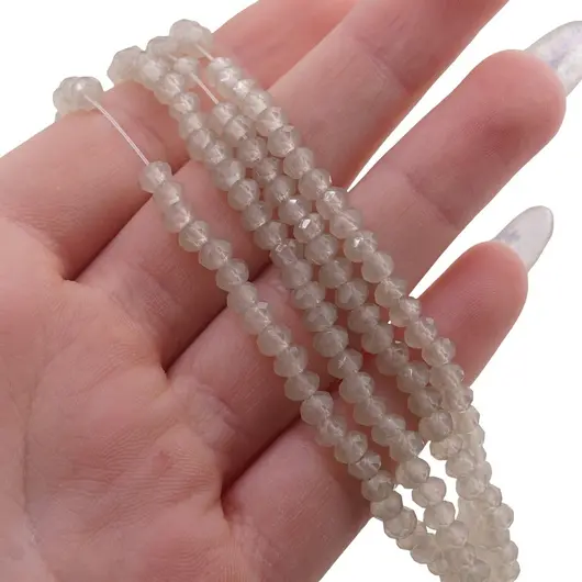 Sirag Zirconiu (sticla) gri discuri fatetate 4mm, 31-44cm, imagine 3