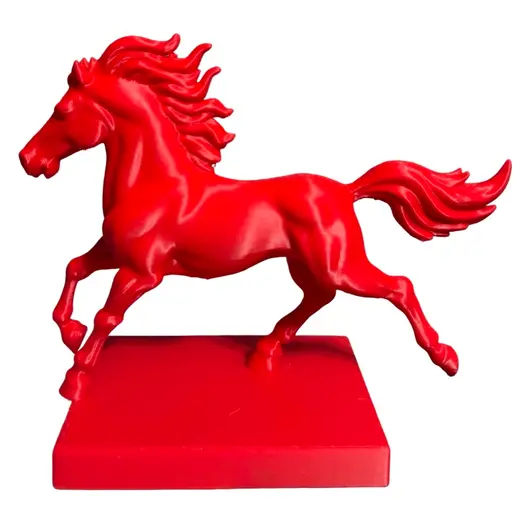 Statueta feng shui Calul de foc cu baza patrata, 15cm