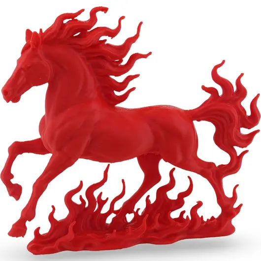 Statueta feng shui Calul de foc cu flacari detaliate ale victoriei - 10,5cm
