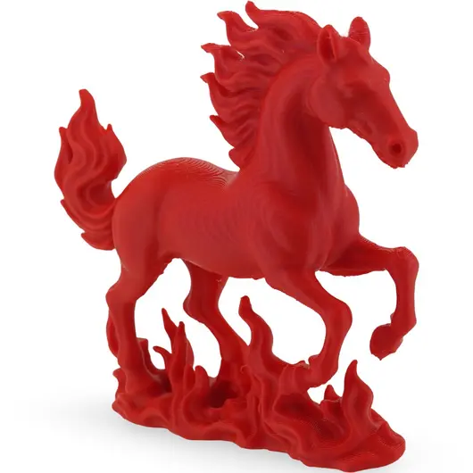 Statueta feng shui Calul de foc invaluit de flacarile victoriei, 10cm, imagine 2