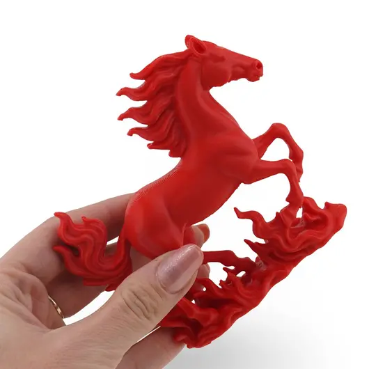 Statueta feng shui Calul de foc invaluit de flacarile victoriei, 10cm, imagine 3