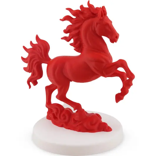 Statueta feng shui Calul de Foc pe doua picioare pentru victorie si succes rapid, 15cm cu baza alba, imagine 2