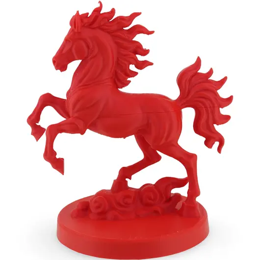 Statueta feng shui Calul de Foc pe doua picioare pentru victorie si succes rapid, 15cm, rosu, imagine 2