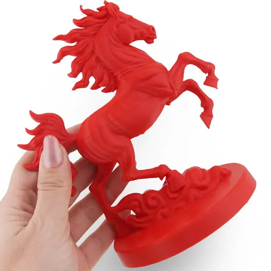 Statueta feng shui Calul de Foc pe doua picioare pentru victorie si succes rapid, 15cm, rosu, imagine 3