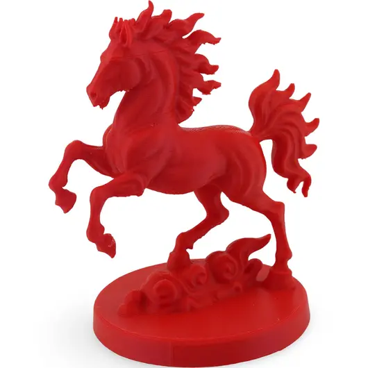 Statueta feng shui Calul de Foc pe doua picioare pentru victorie si succes rapid - 9,5cm, rosu