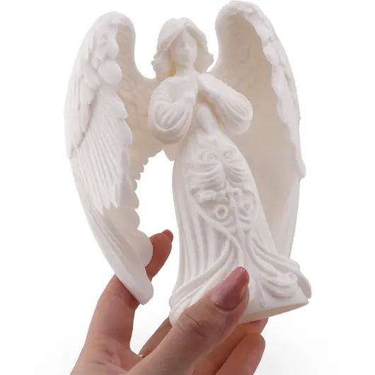 Statueta Inger protectiv gravat, 14,5cm - alb, imagine 3