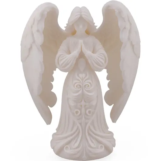 Statueta Inger protectiv gravat, 14,5cm - alb