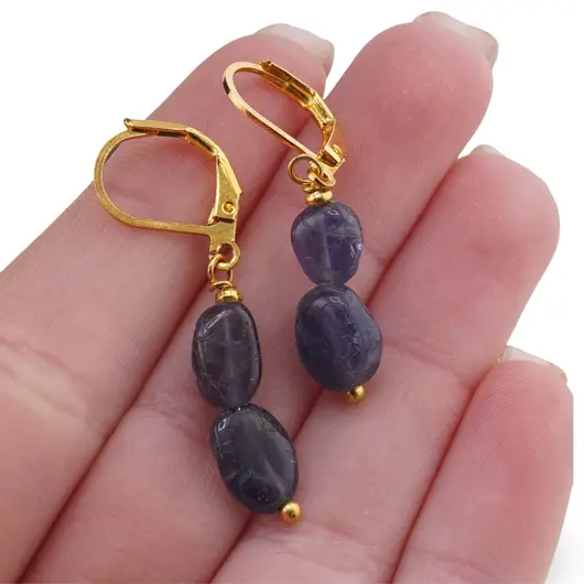 Cercei cu agatatoare Iolith neuniform, 7-10mm, imagine 3