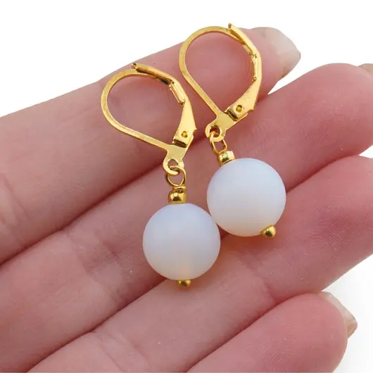 Cercei cu agatatoare Opalit sfere, 10mm, imagine 3
