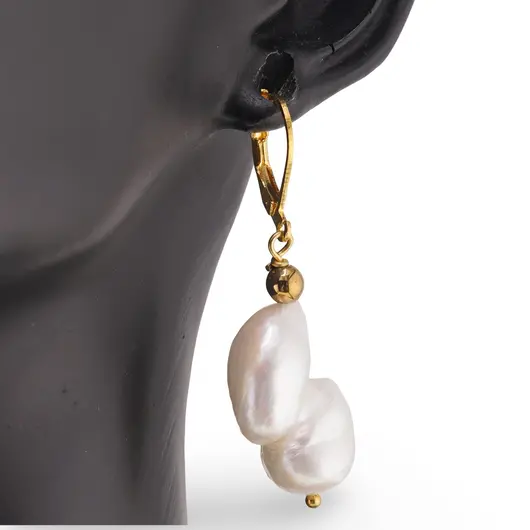 Cercei cu agatatoare Perle de cultura neuniforme, 12-18mm, imagine 2