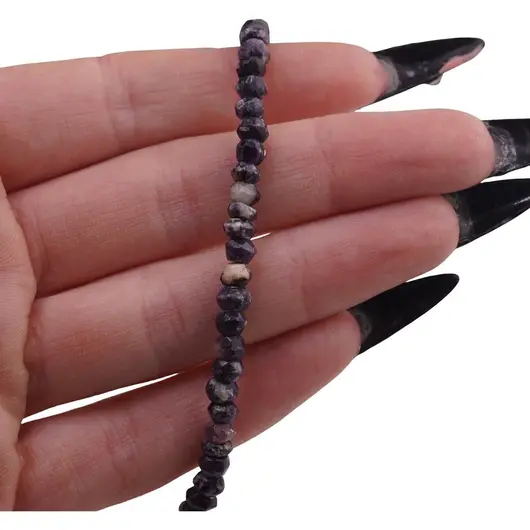 Colier Charoit discuri fatetate 4-5mm si argint 925, imagine 3