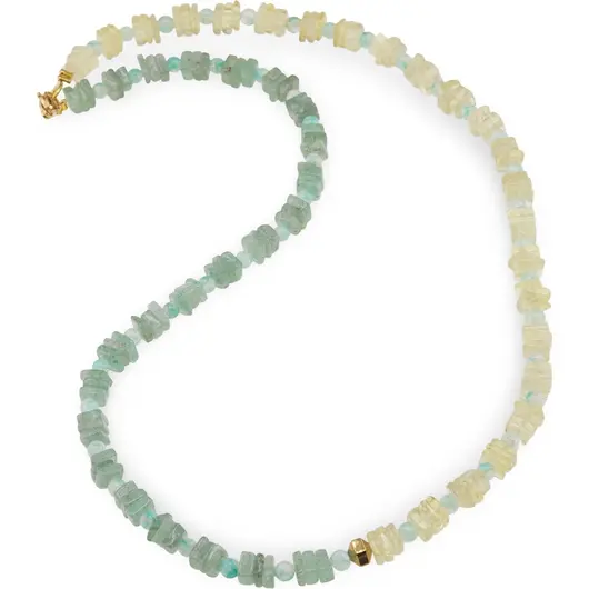 Colier Citrin si Aventurin patratele 5mm, Aventurin  sfere 3mm si Hematit auriu