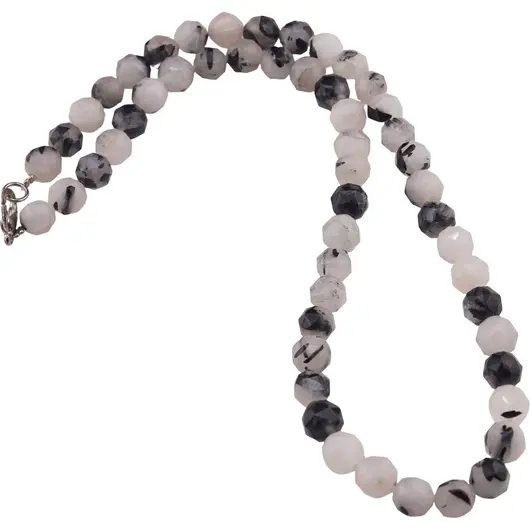 Colier Cuart turmalinat sfere fatetate 8mm