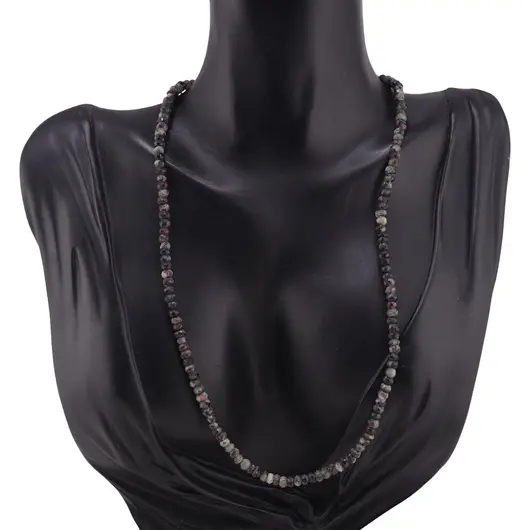 Colier Eudialit discuri fatetate 4-5mm si argint 925, imagine 2