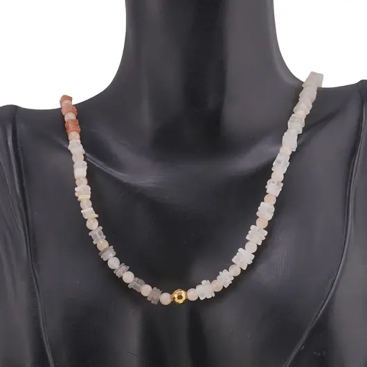 Colier Piatra lunii mix patratele 5mm, sfere 4mm si Hematit auriu, imagine 2