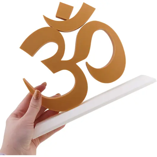 Decoratiune feng shui cu simbolul OM, galben - 22cm, imagine 3