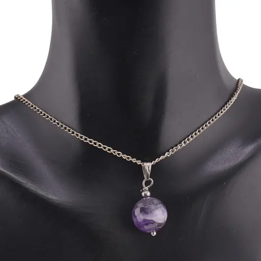 Pandantiv Ametist sfere fatetate, 12mm, imagine 3