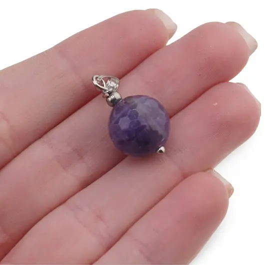 Pandantiv Ametist sfere fatetate, 12mm, imagine 4