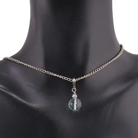 Pandantiv Topaz sfera extrafatetata cu Argint 925, 8mm, imagine 3