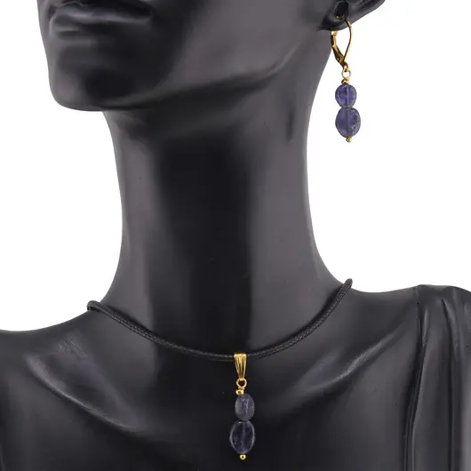 Set cercei si pandantiv Iolith neuniform, 7-10mm, imagine 2