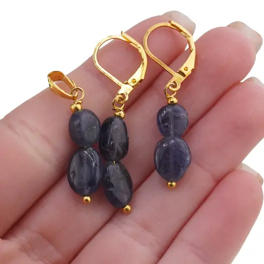 Set cercei si pandantiv Iolith neuniform, 7-10mm, imagine 3