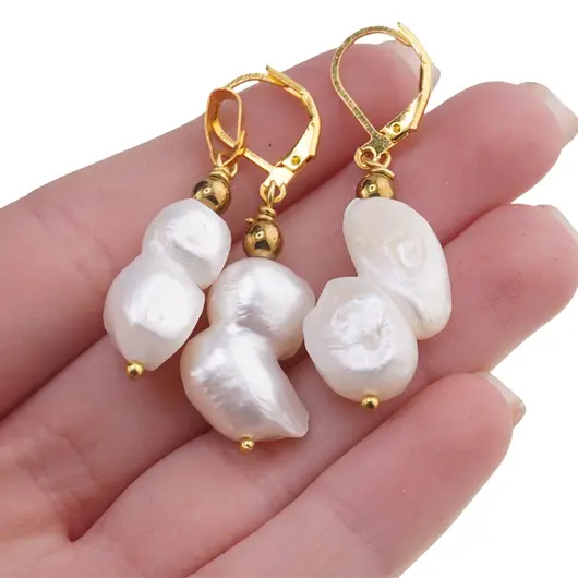 Set cercei si pandantiv Perle de cultura neuniforme, 12-18mm, imagine 3