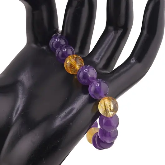 Bratara Ametist si Citrin sfere 10mm, imagine 2