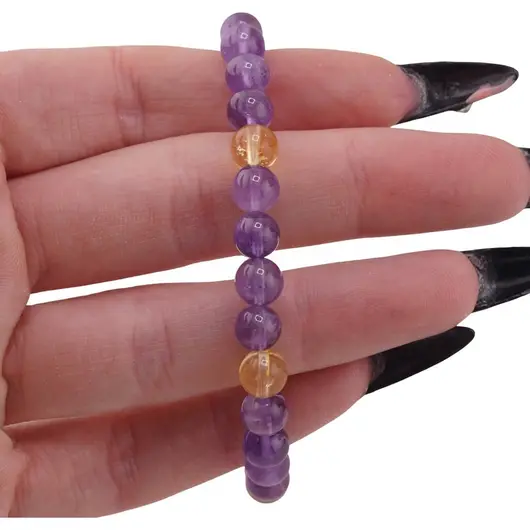 Bratara Ametist si Citrin sfere 6-7mm, imagine 3