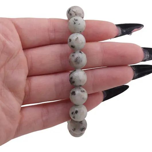 Bratara Jasp kiwi sfere 10mm, imagine 3