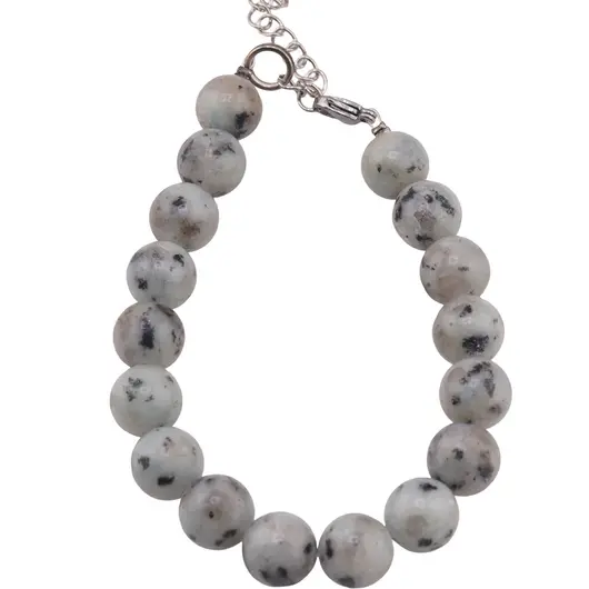 Bratara Jasp kiwi sfere 10mm