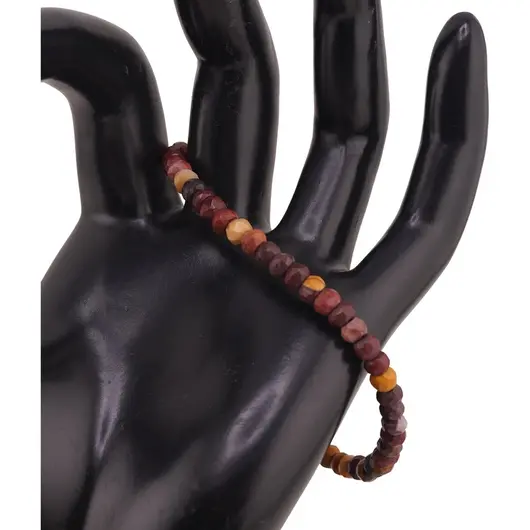 Bratara Mookait discuri fatetate 4-5mm si argint 925, imagine 2