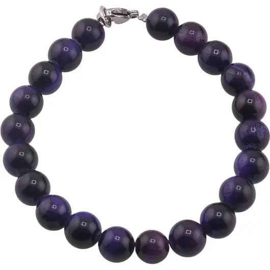 Bratara Ochi de tigru mov sfere 8mm