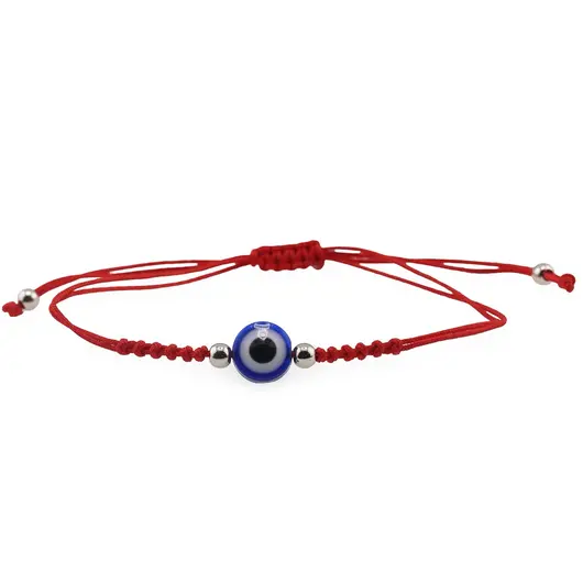 Bratara reglabila cu ochi protector, snur rosu, imagine 2