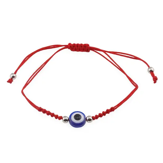 Bratara reglabila cu ochi protector, snur rosu