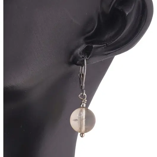 Cercei Citrin natural sfere 10mm, imagine 2