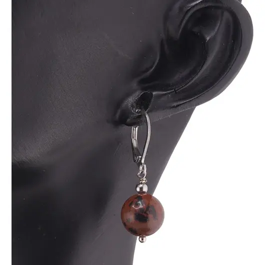 Cercei Obsidian mahon sfere 10mm, imagine 2