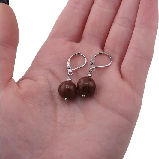 Cercei Obsidian mahon sfere 10mm, imagine 3