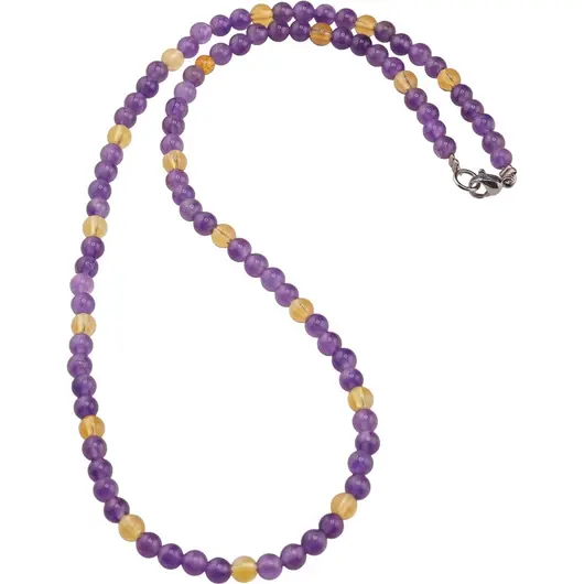 Colier Ametist si Citrin sfere 5mm