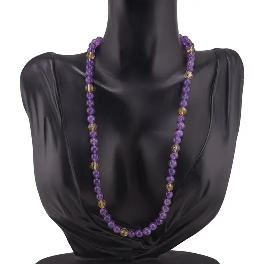 Colier Ametist si Citrin sfere 6-7mm, imagine 2