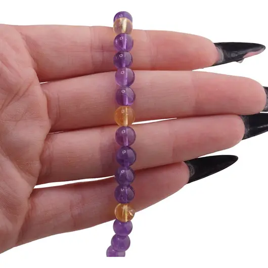 Colier Ametist si Citrin sfere 6-7mm, imagine 3