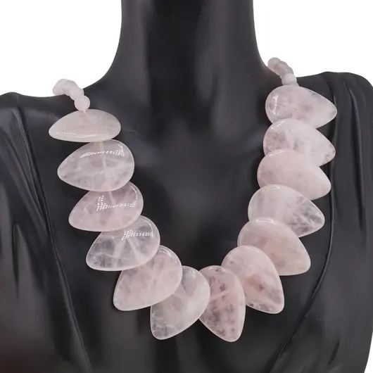 Colier Cuart roz picaturi mari, 32mm, imagine 3