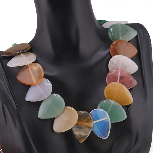 Colier Mix cristale picaturi mari, 32mm, imagine 3