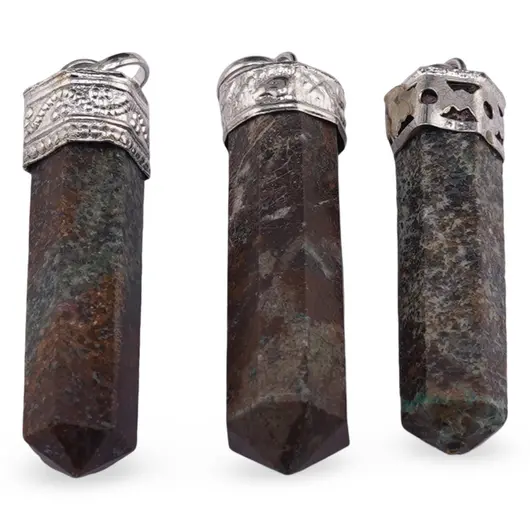 Pandantiv cu varf si montura argintie Jasp Dragon