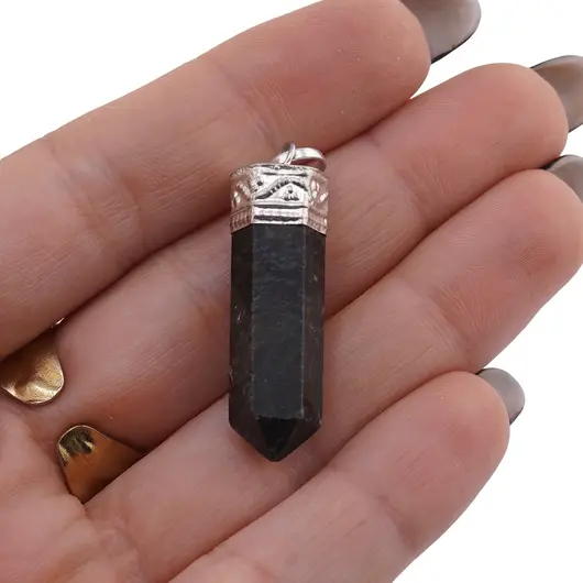 Pandantiv cu varf si montura argintie Merlinit, imagine 3