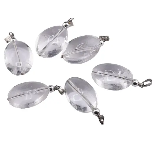 Pandantiv Cuart transparent nugget, 22-26mm, imagine 2