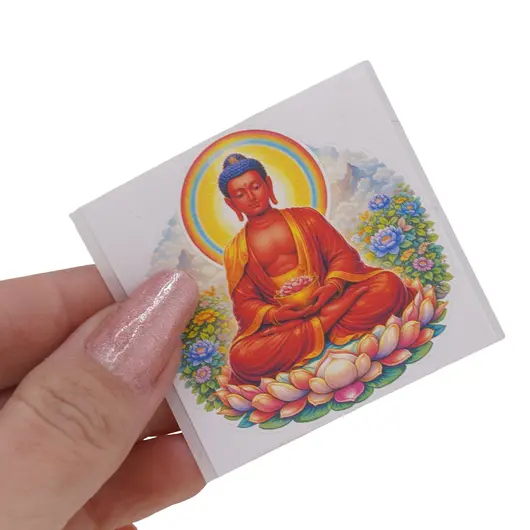 Abtibild sticker Feng Shui cu Amitabha Buddha pe lotus, imagine 3