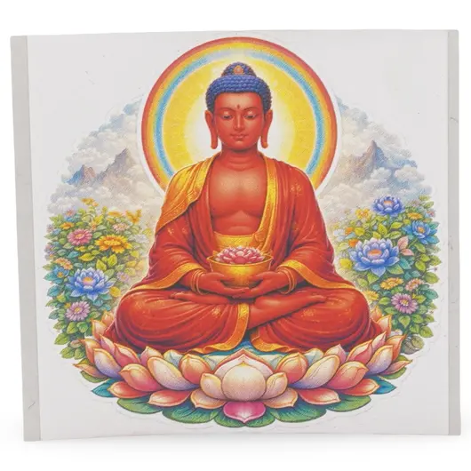 Abtibild sticker Feng Shui cu Amitabha Buddha pe lotus